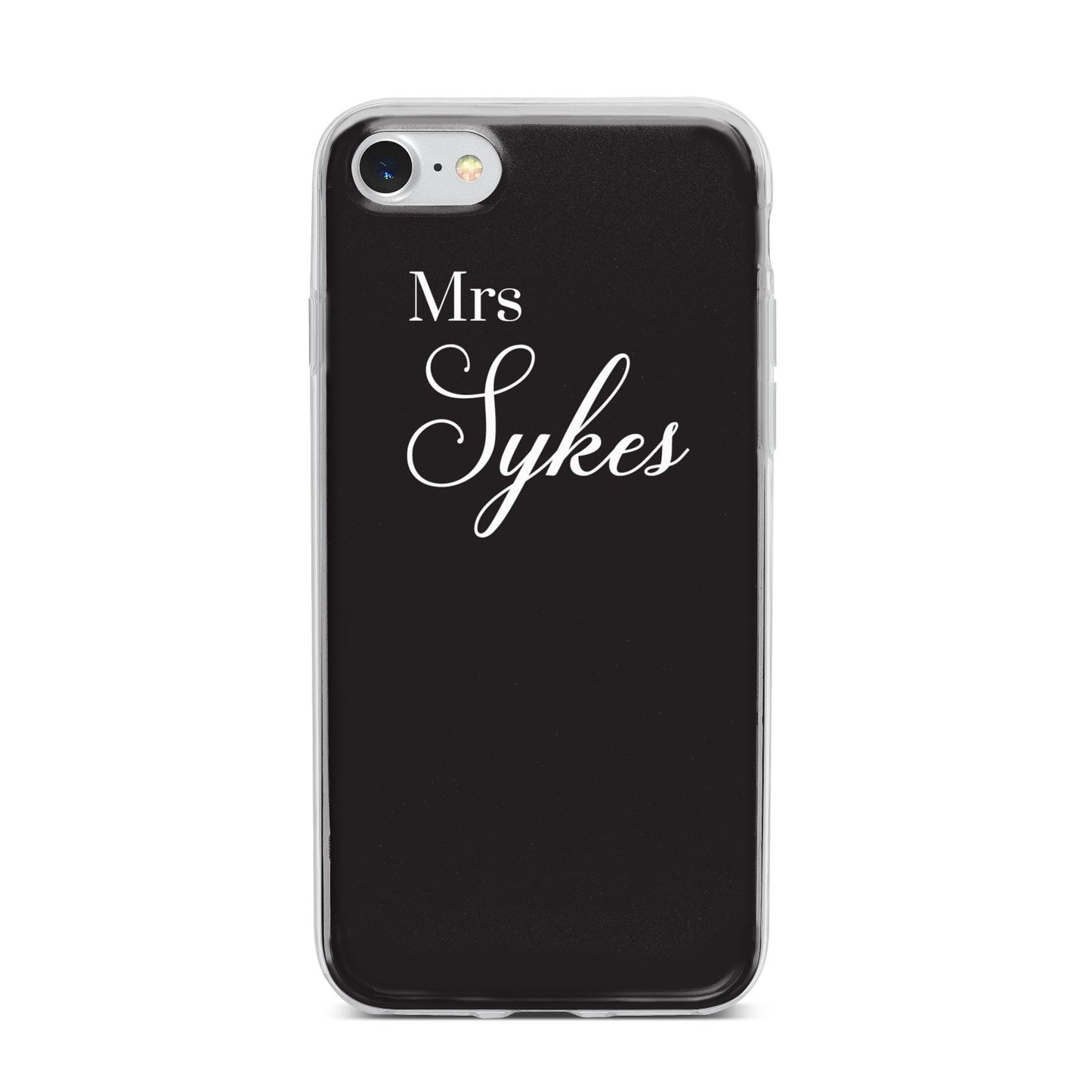 Personalised Mrs Or Mr Bride iPhone 7 Bumper Case on Silver iPhone
