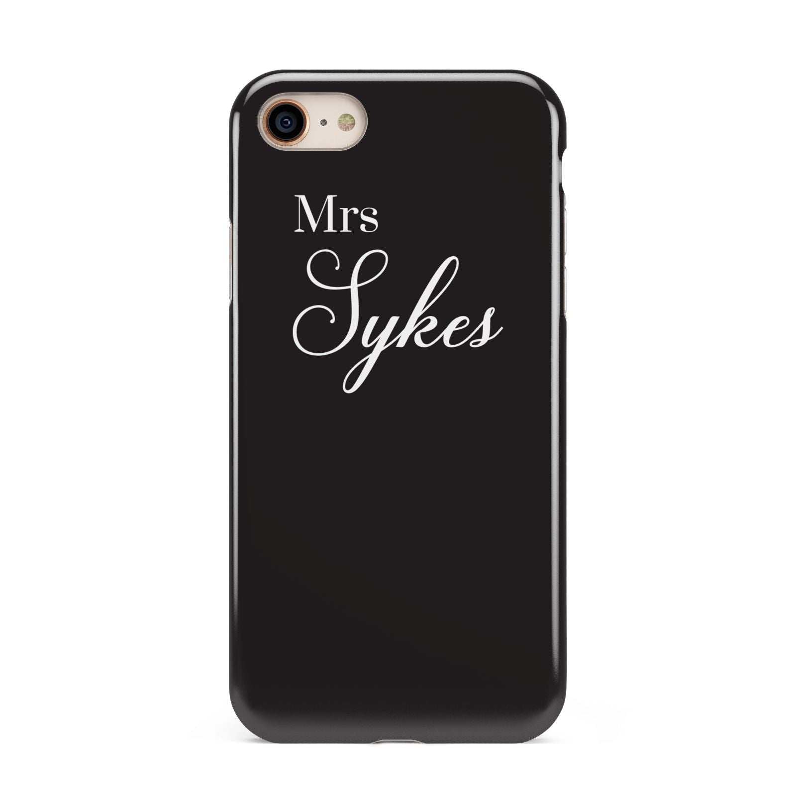 Personalised Mrs Or Mr Bride iPhone 8 3D Tough Case on Gold Phone