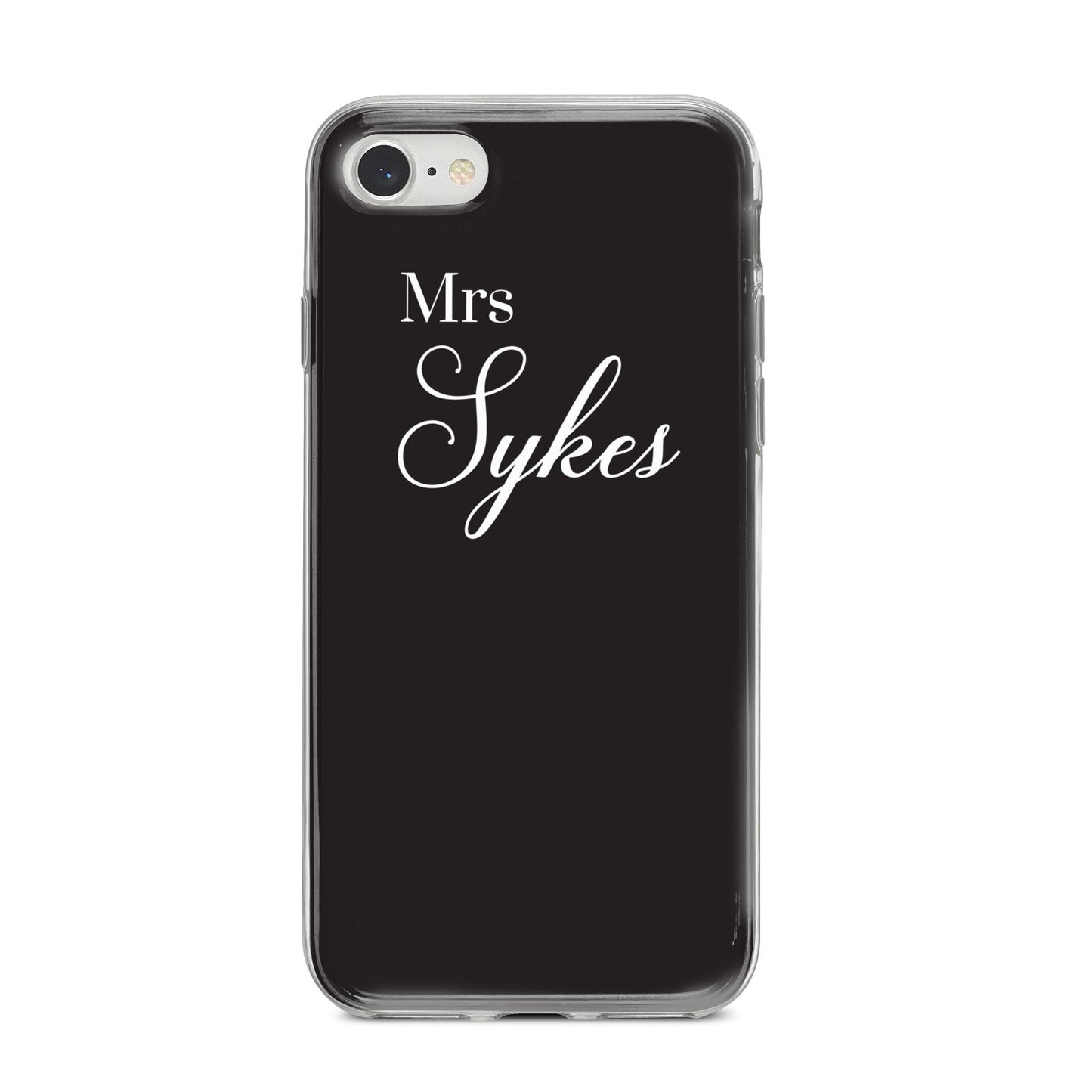 Personalised Mrs Or Mr Bride iPhone 8 Bumper Case on Silver iPhone
