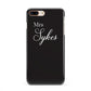 Personalised Mrs Or Mr Bride iPhone 8 Plus 3D Snap Case on Gold Phone