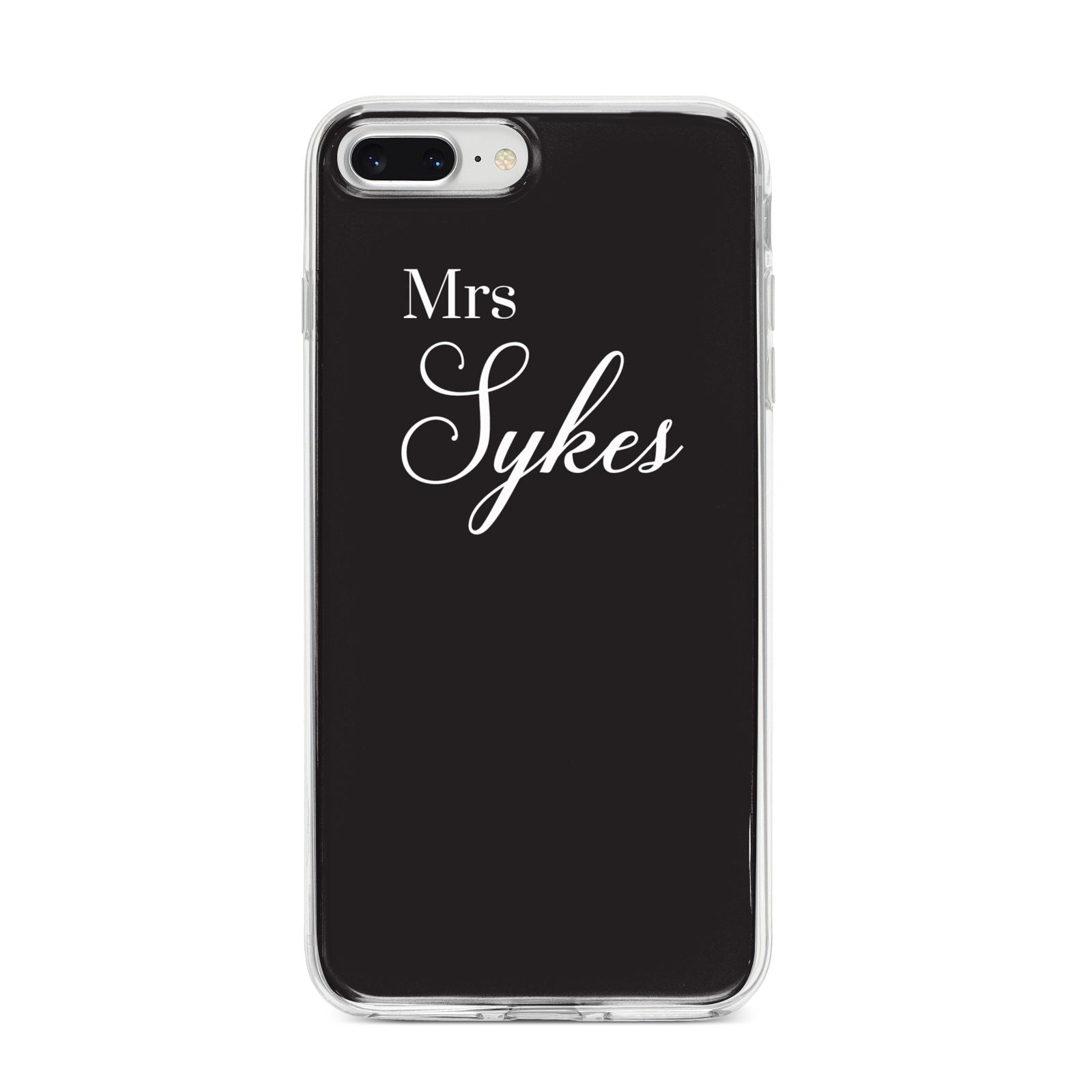 Personalised Mrs Or Mr Bride iPhone 8 Plus Bumper Case on Silver iPhone