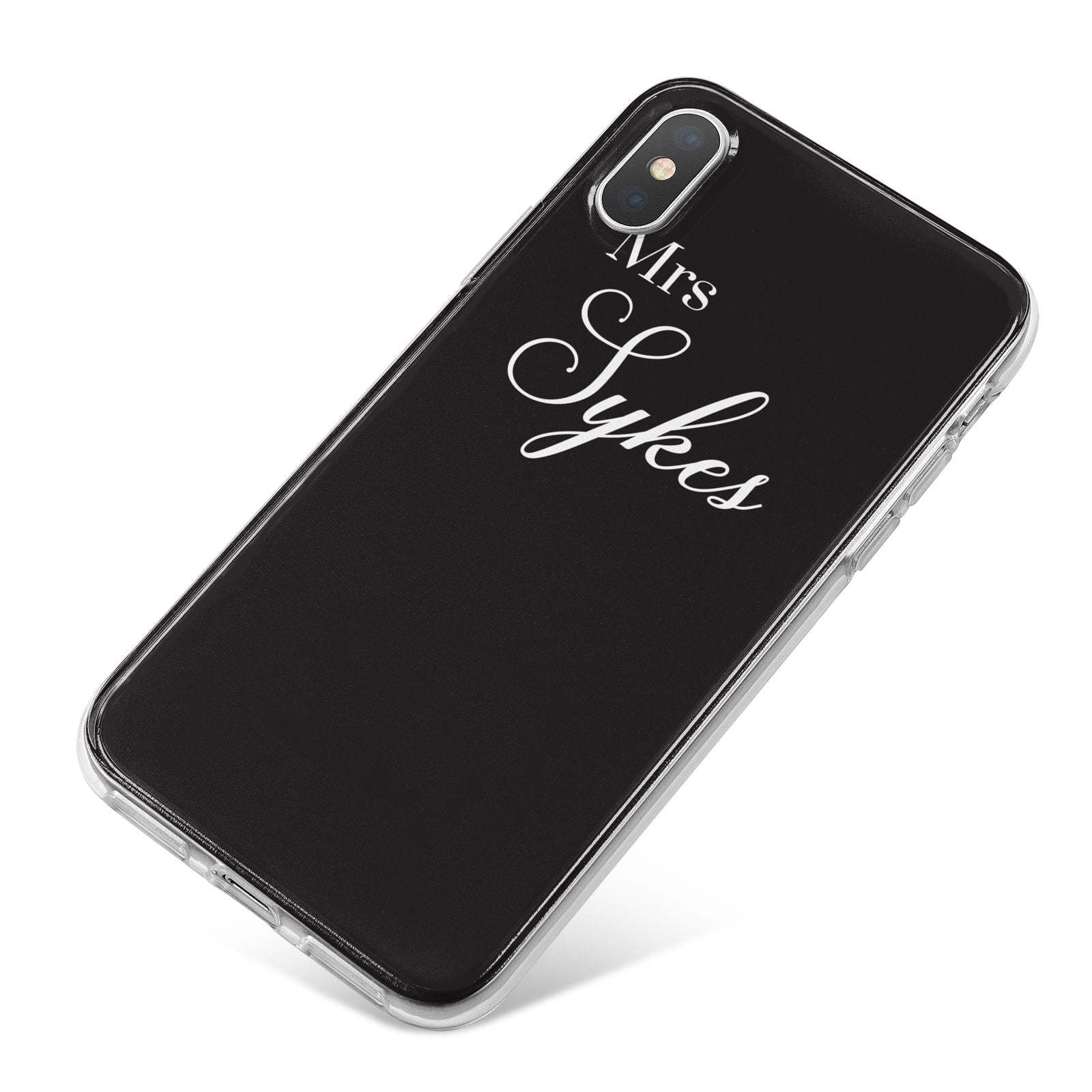 Personalised Mrs Or Mr Bride iPhone X Bumper Case on Silver iPhone