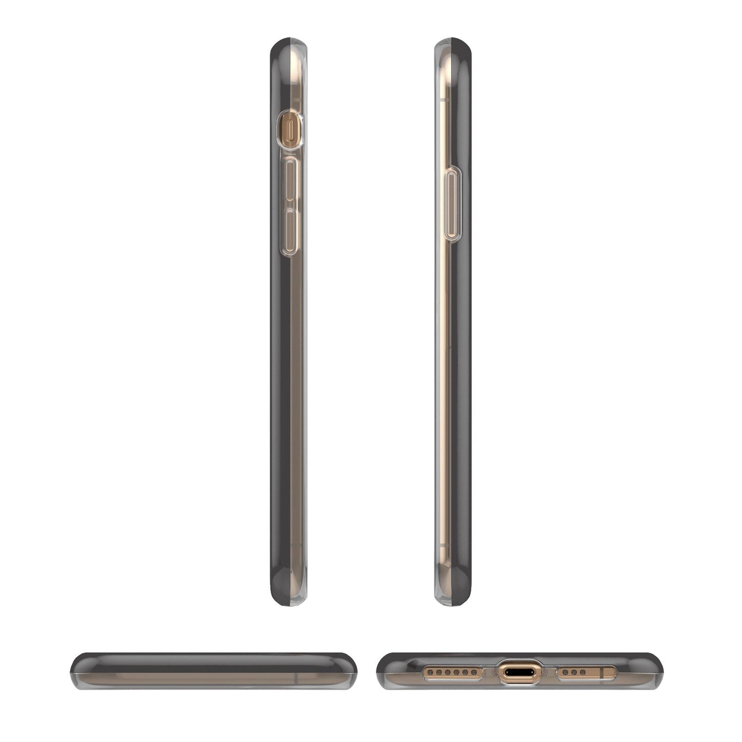 Personalised Mrs Or Mr Bride iPhone XS 3D Tough Case in Gold Angled Images