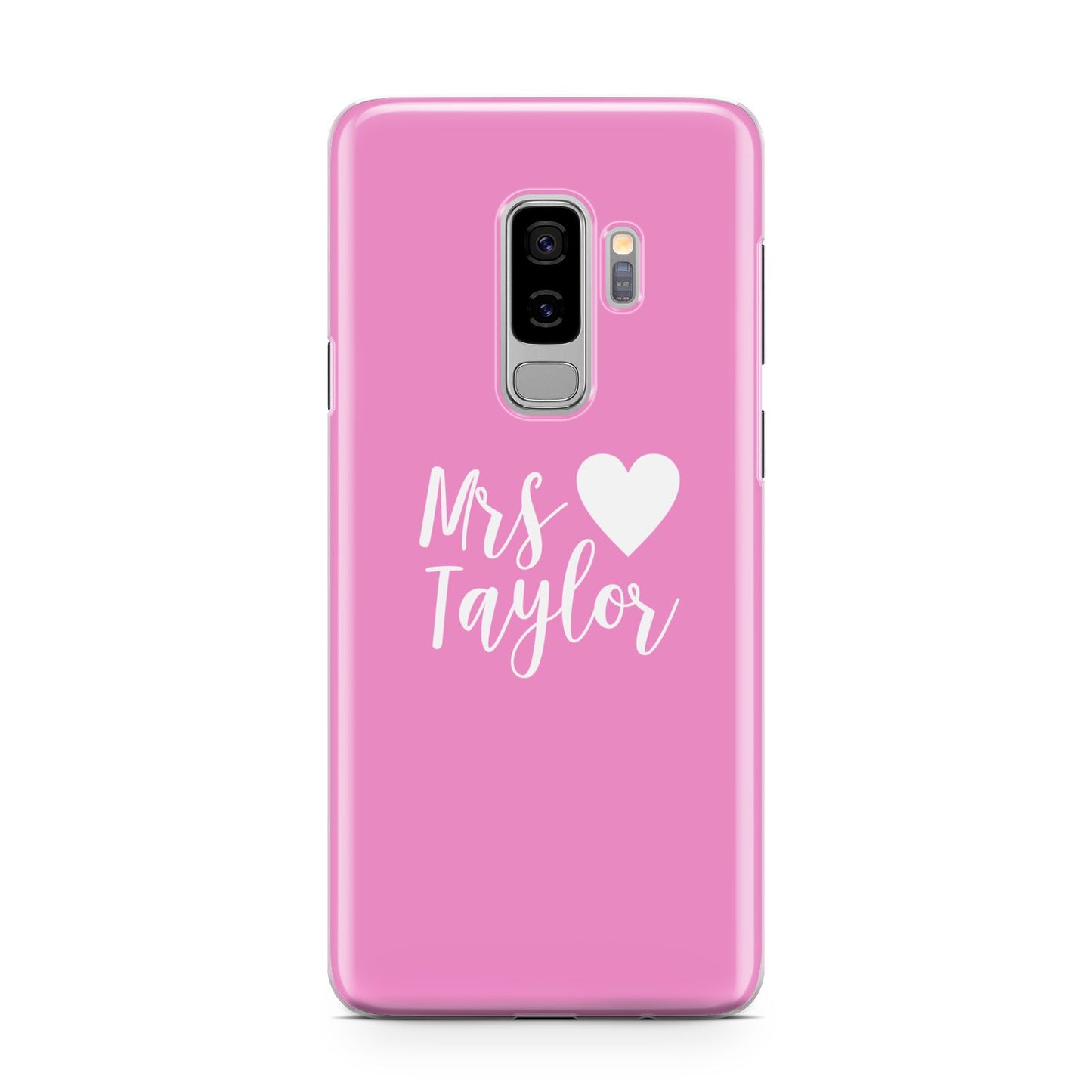 Personalised Mrs Samsung Galaxy S9 Plus Case on Silver phone