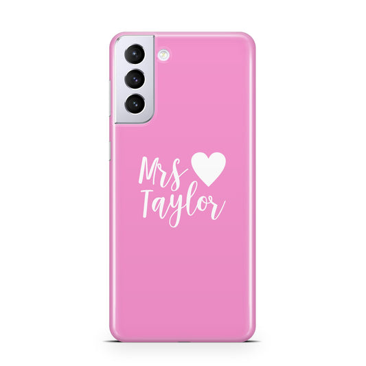 Personalised Mrs Samsung S21 Plus Phone Case