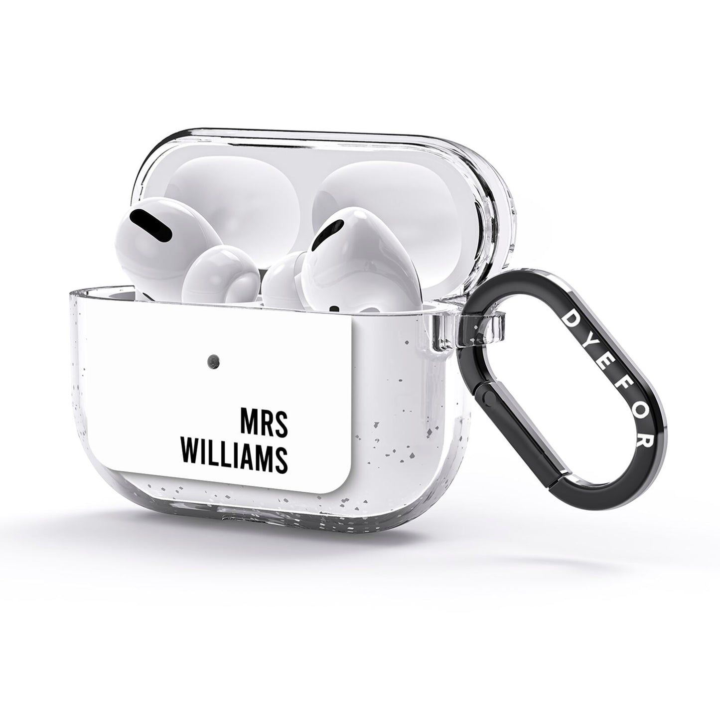 Personalised Mrs Surname AirPods Glitter Case 3rd Gen Side Image