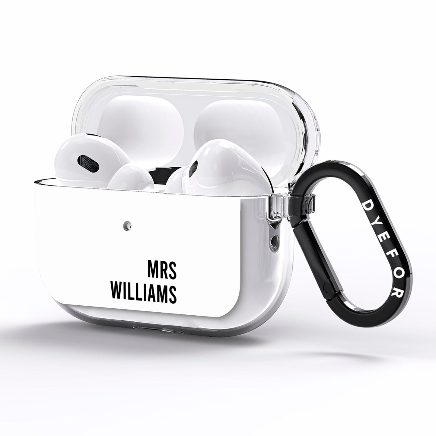Personalised Mrs Surname AirPods Pro Clear Case Side Image