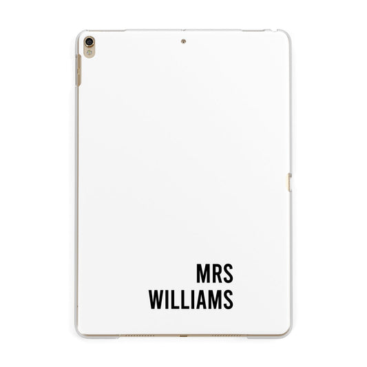 Personalised Mrs Surname Apple iPad Gold Case