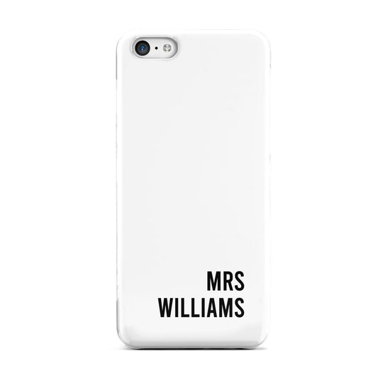 Personalised Mrs Surname Apple iPhone 5c Case