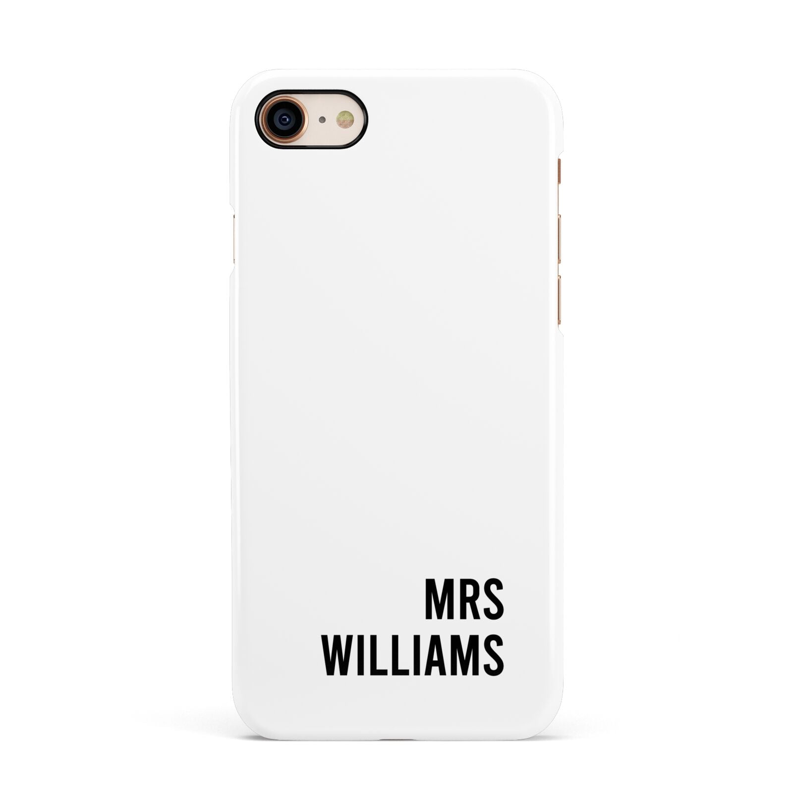 Personalised Mrs Surname Apple iPhone 7 8 3D Snap Case