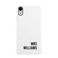 Personalised Mrs Surname Apple iPhone XR White 3D Snap Case