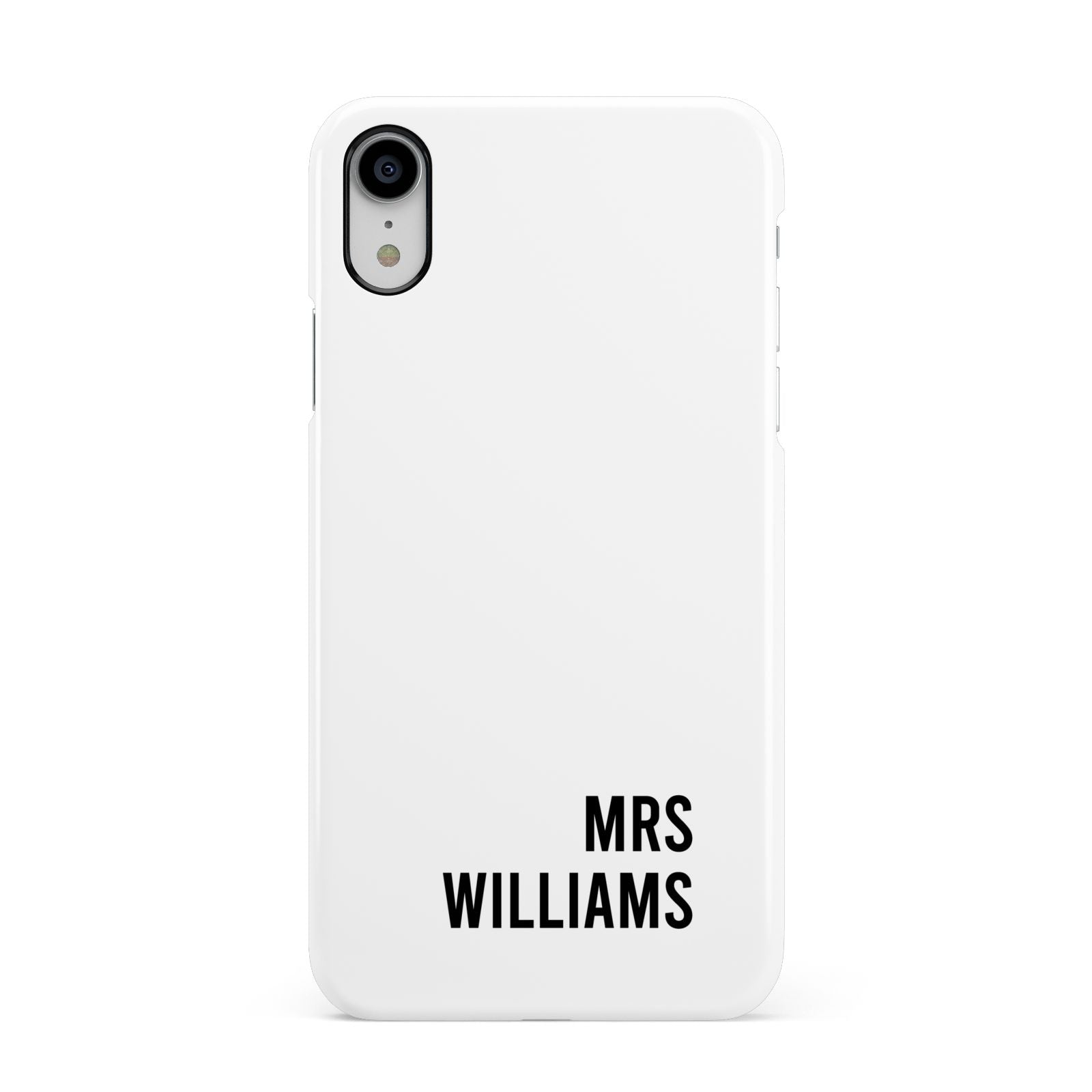 Personalised Mrs Surname Apple iPhone XR White 3D Snap Case