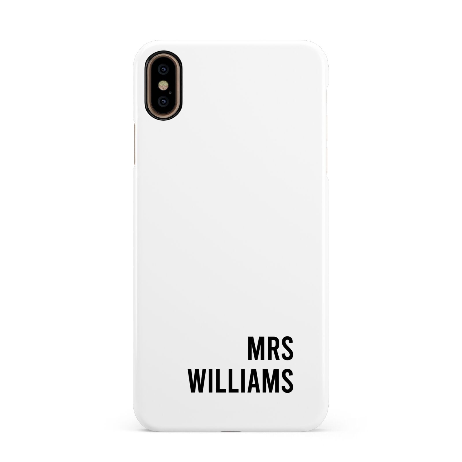 Personalised Mrs Surname Apple iPhone Xs Max 3D Snap Case