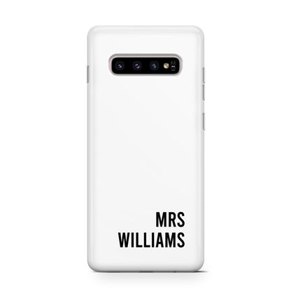 Personalised Mrs Surname Samsung Galaxy S10 Case
