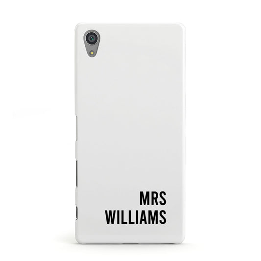 Personalised Mrs Surname Sony Xperia Case