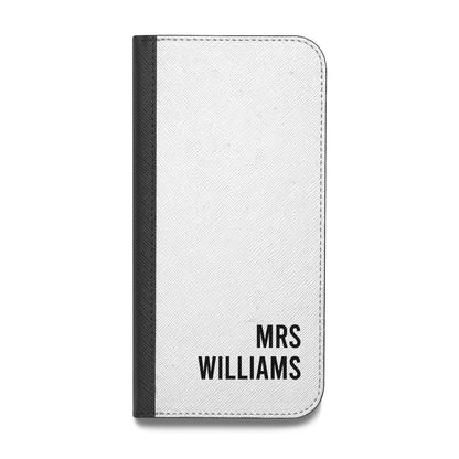 Personalised Mrs Surname Vegan Leather Flip Samsung Case