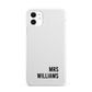 Personalised Mrs Surname iPhone 11 3D Snap Case