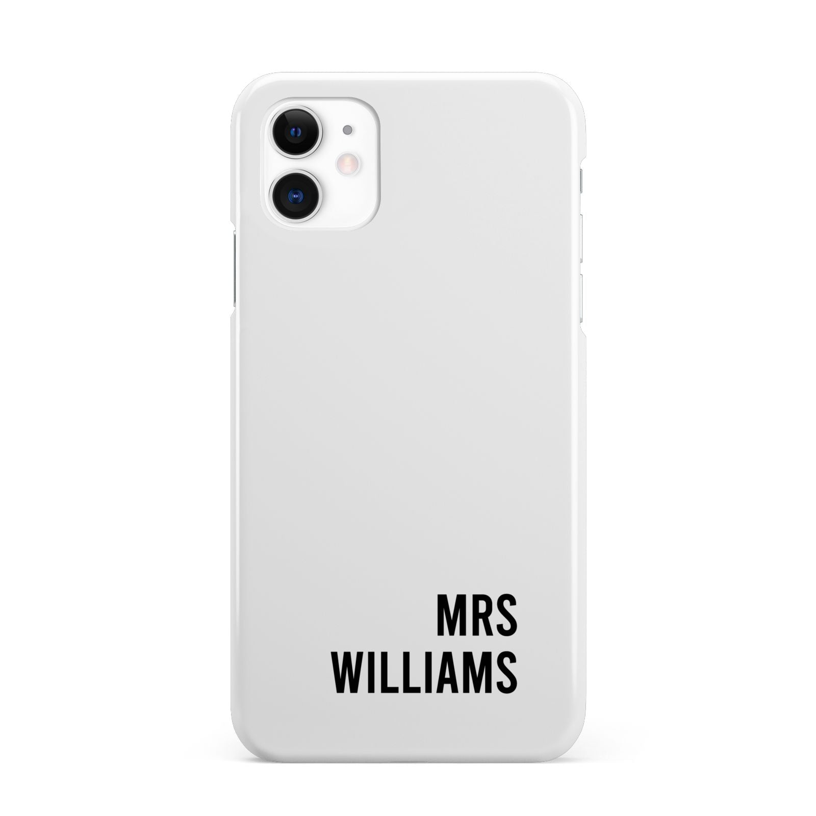 Personalised Mrs Surname iPhone 11 3D Snap Case