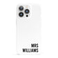 Personalised Mrs Surname iPhone 13 Pro Full Wrap 3D Snap Case