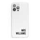 Personalised Mrs Surname iPhone 13 Pro Max Clear Bumper Case