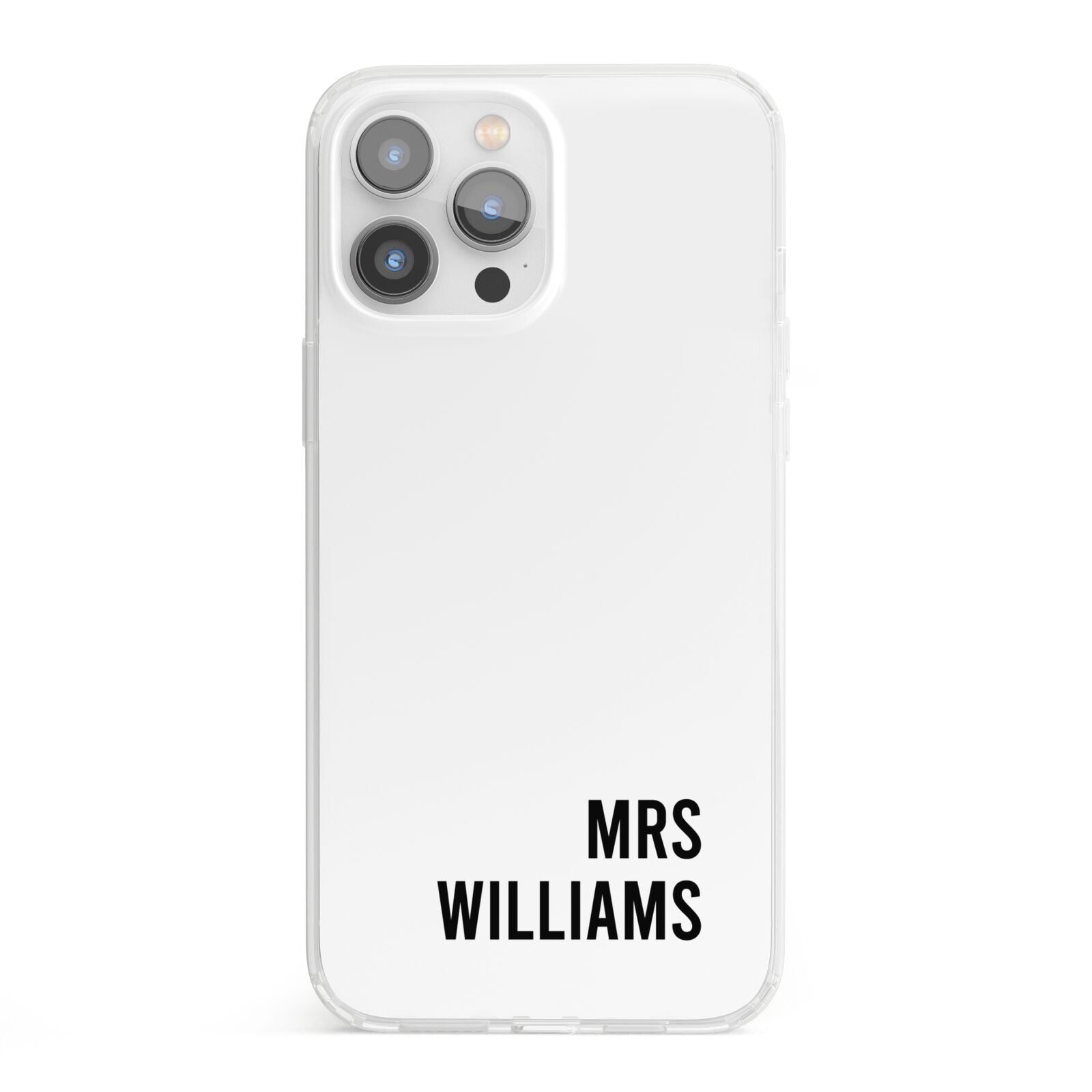 Personalised Mrs Surname iPhone 13 Pro Max Clear Bumper Case