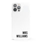 Personalised Mrs Surname iPhone 13 Pro Max Full Wrap 3D Snap Case