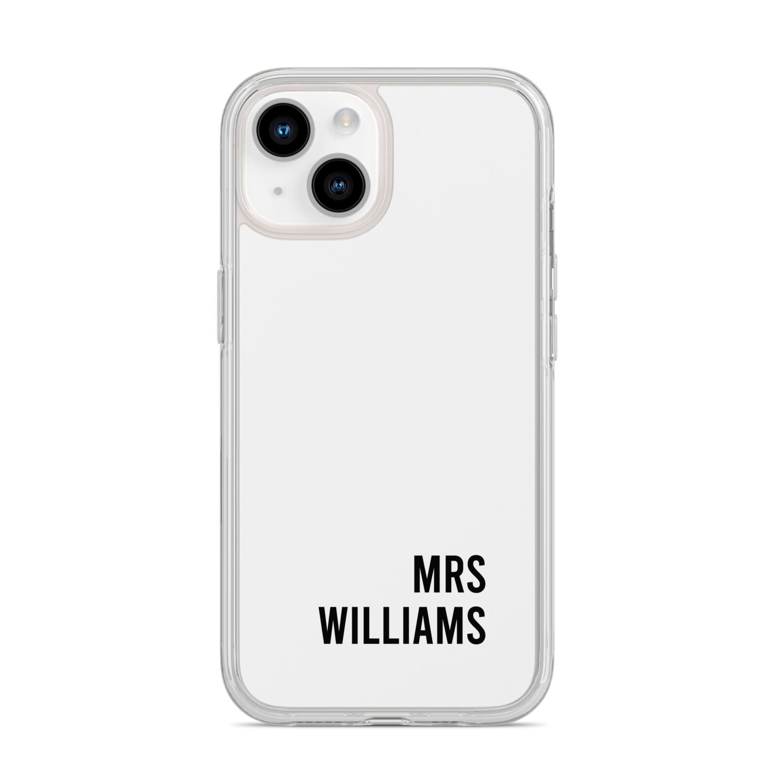 Personalised Mrs Surname iPhone 14 Clear Tough Case Starlight