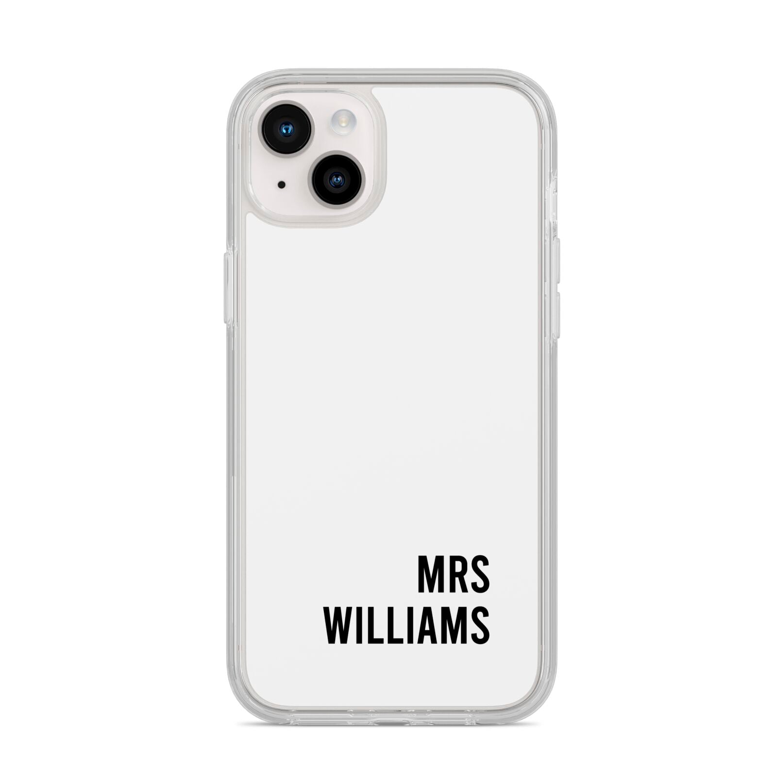 Personalised Mrs Surname iPhone 14 Plus Clear Tough Case Starlight