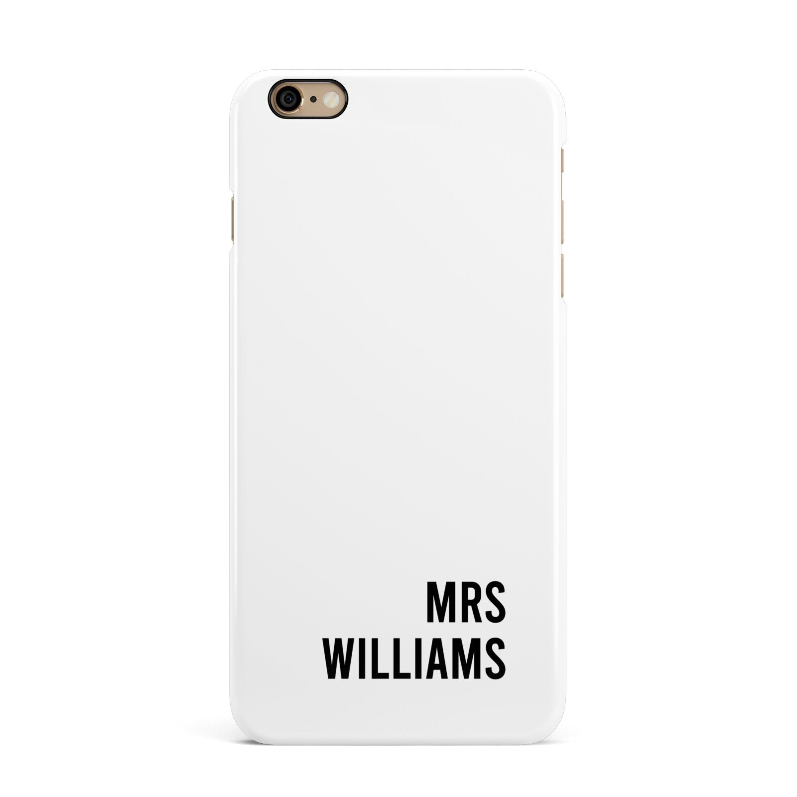 Personalised Mrs Surname iPhone 6 Plus 3D Snap Case on Gold Phone