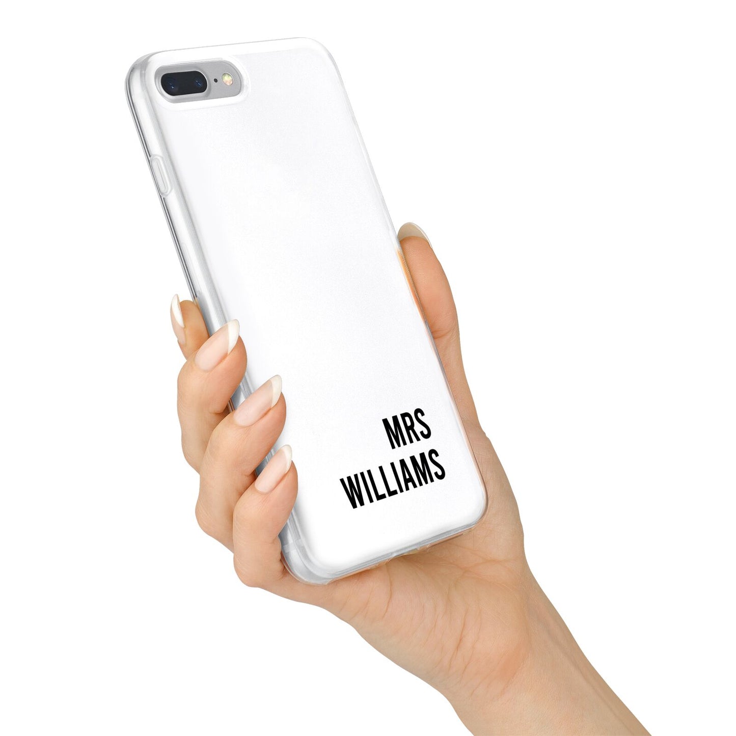 Personalised Mrs Surname iPhone 7 Plus Bumper Case on Silver iPhone Alternative Image