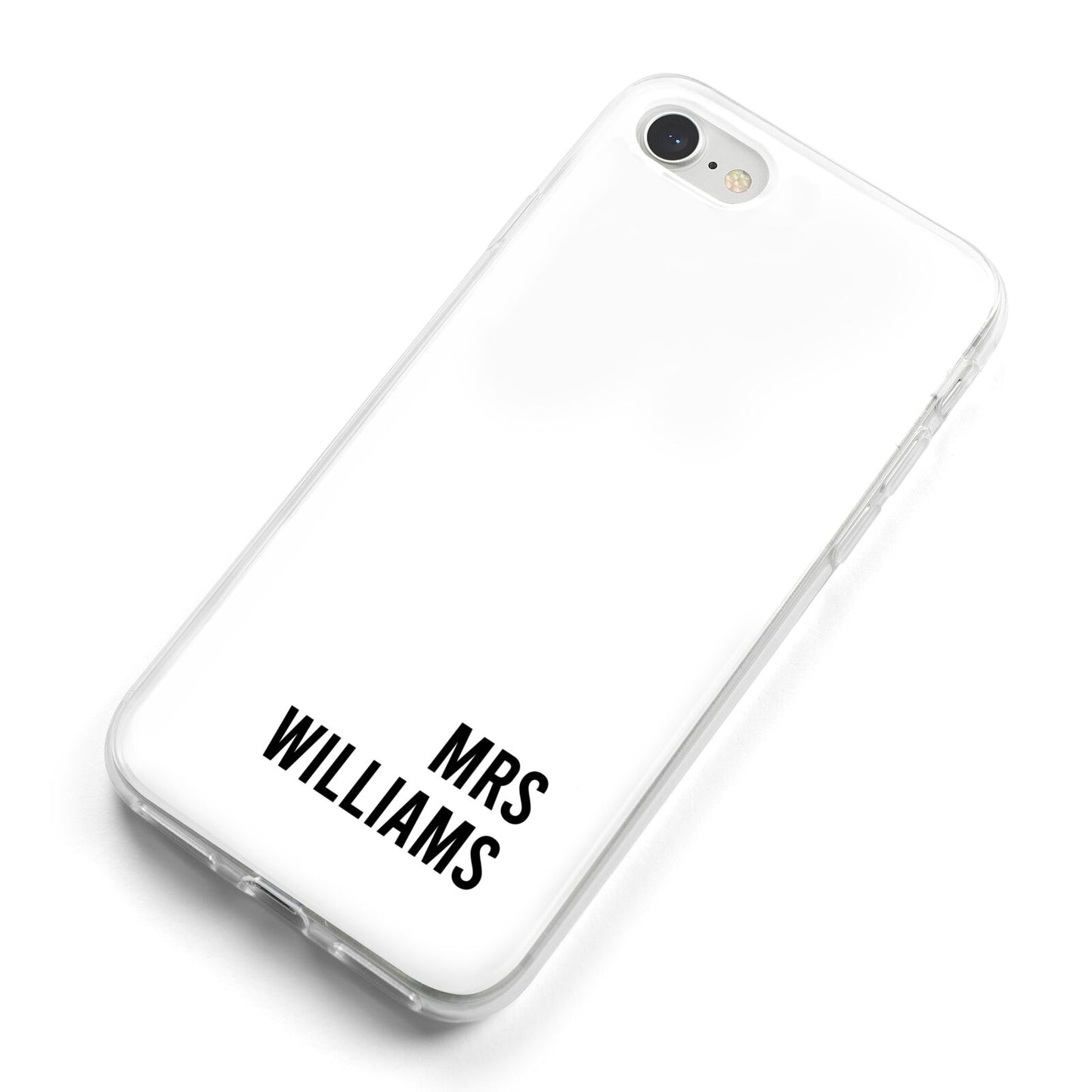 Personalised Mrs Surname iPhone 8 Bumper Case on Silver iPhone Alternative Image
