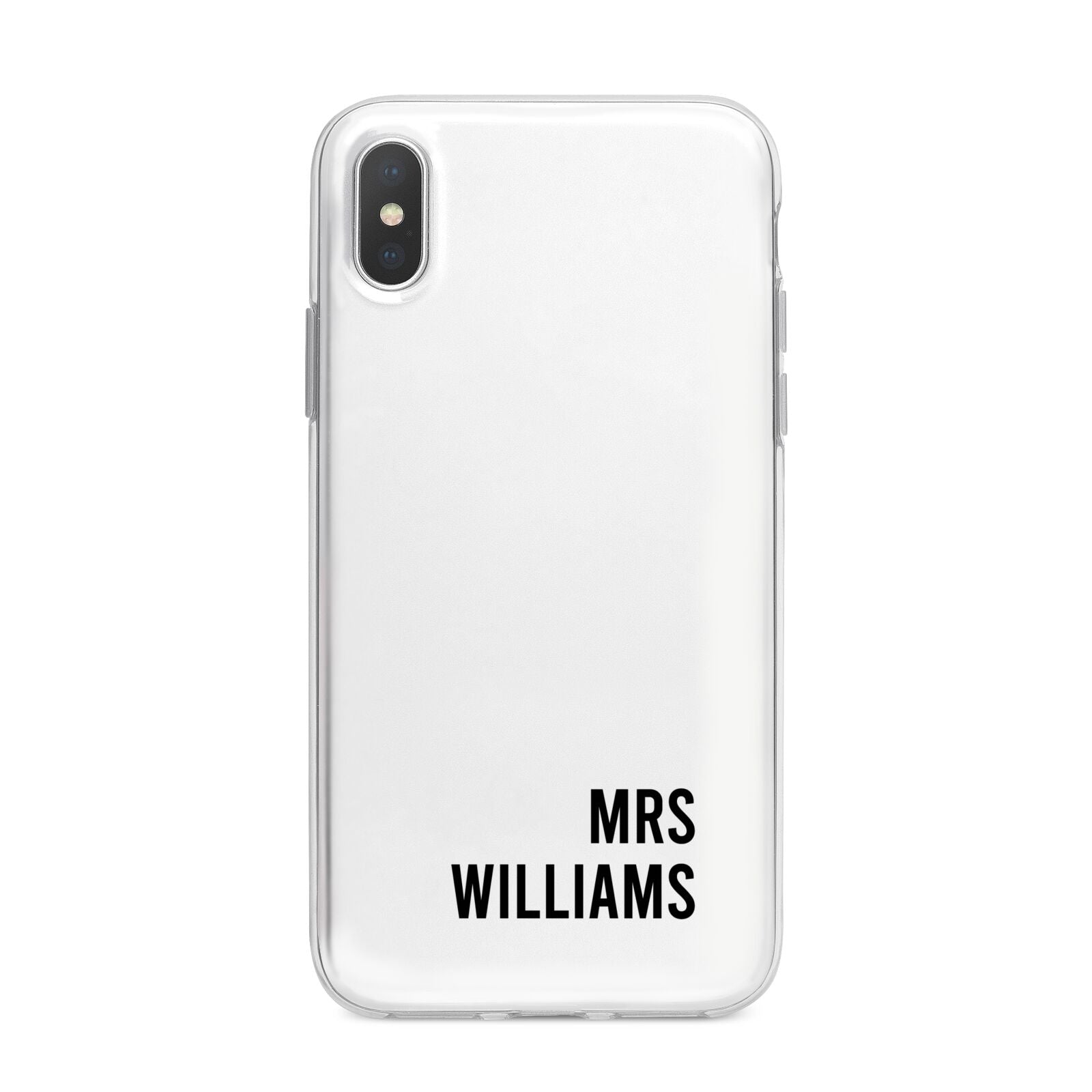 Personalised Mrs Surname iPhone X Bumper Case on Silver iPhone Alternative Image 1