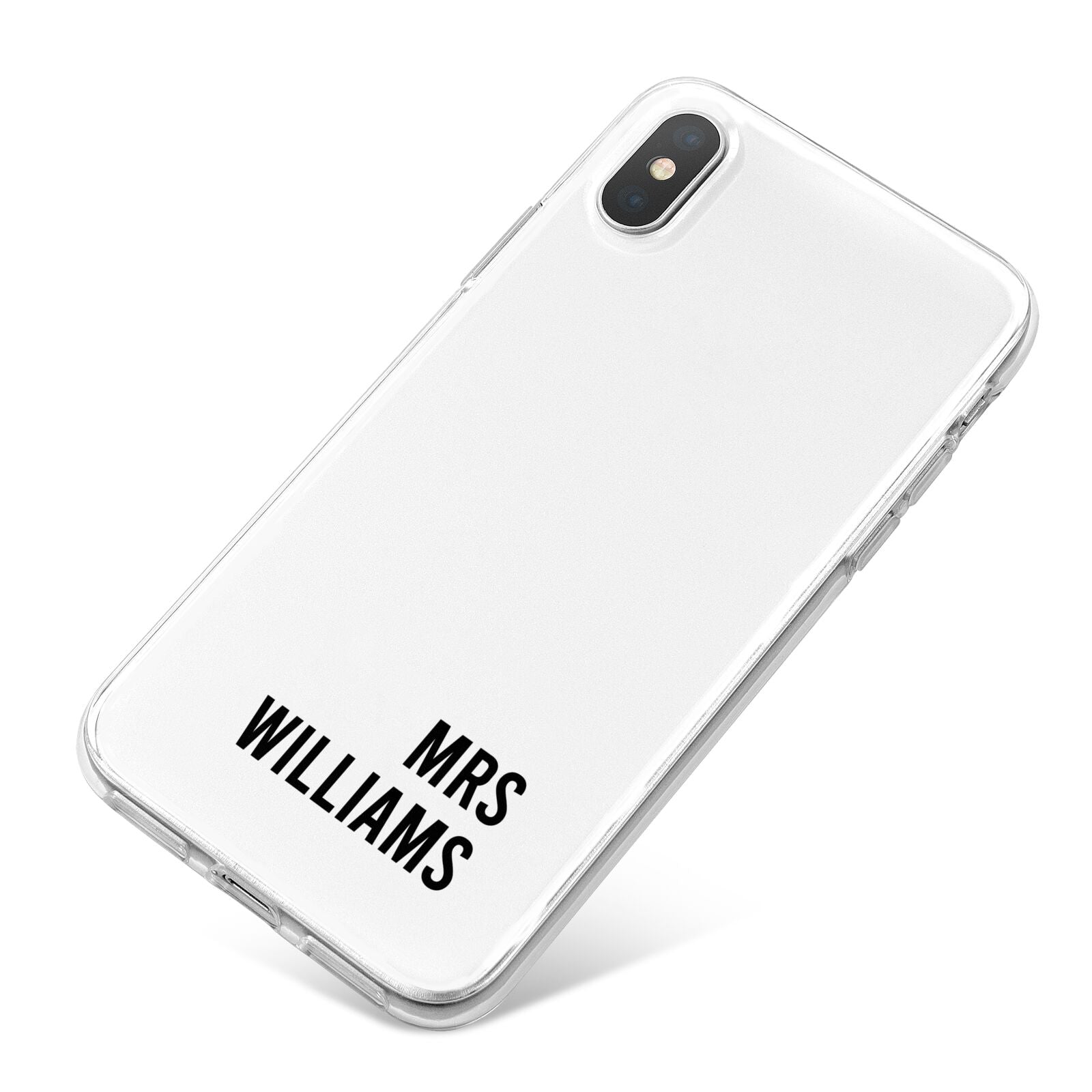 Personalised Mrs Surname iPhone X Bumper Case on Silver iPhone