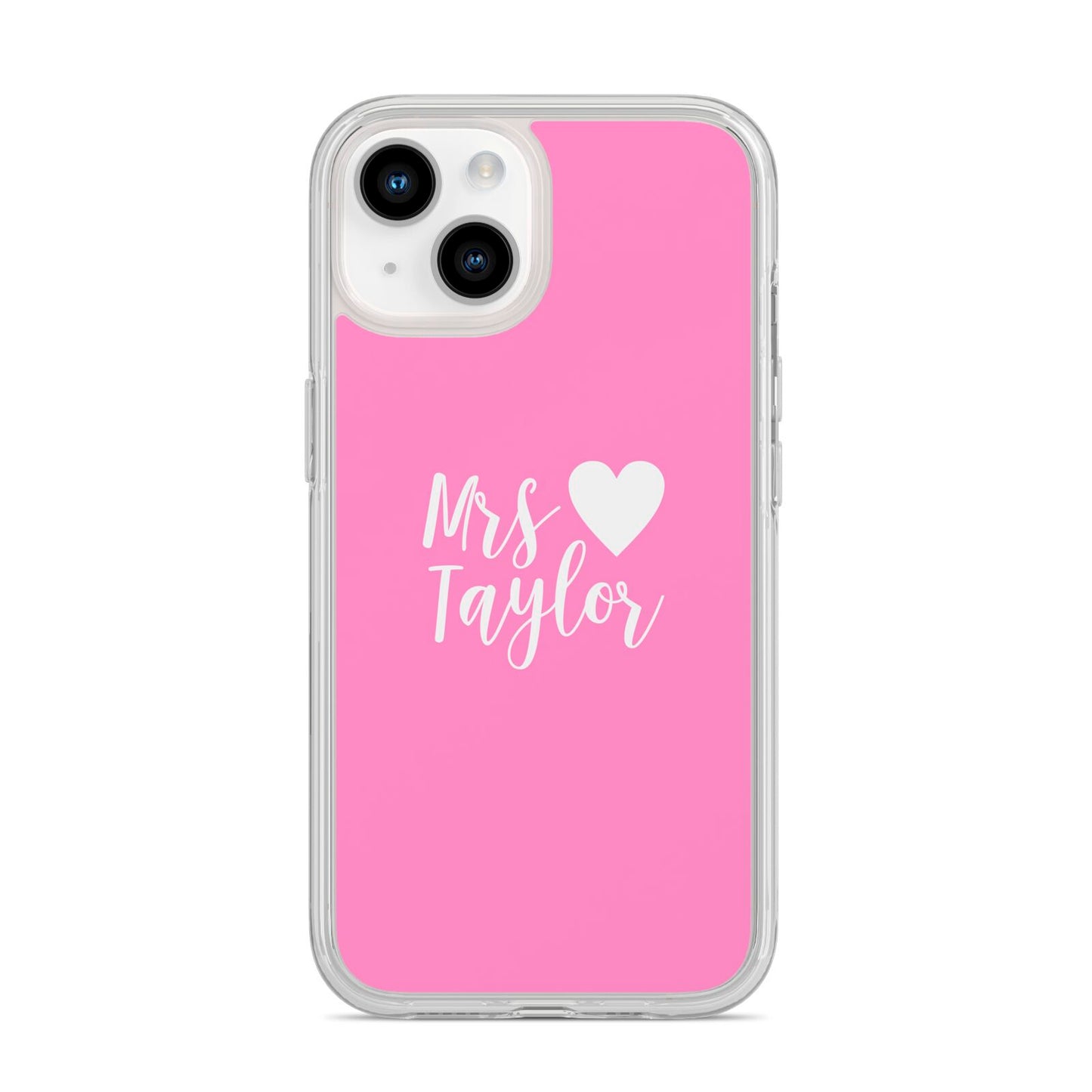 Personalised Mrs iPhone 14 Clear Tough Case Starlight