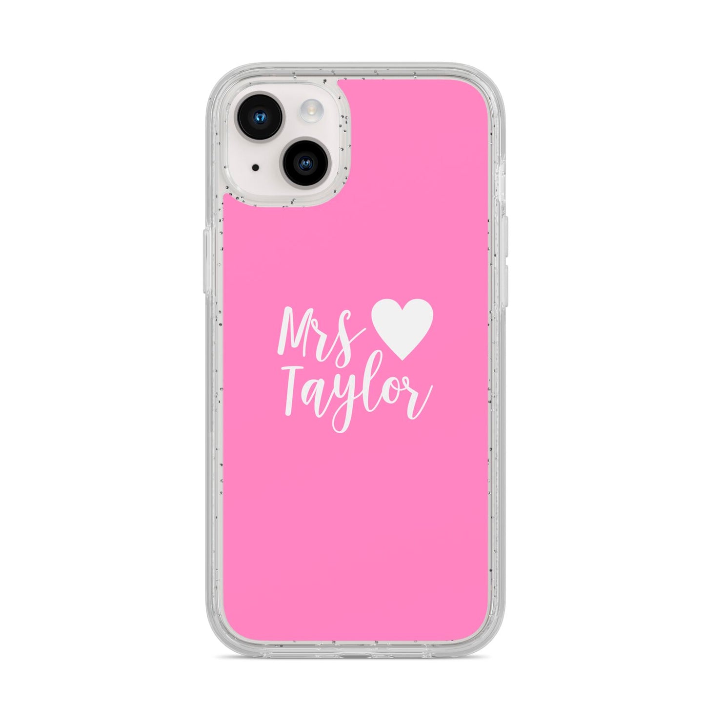 Personalised Mrs iPhone 14 Plus Glitter Tough Case Starlight