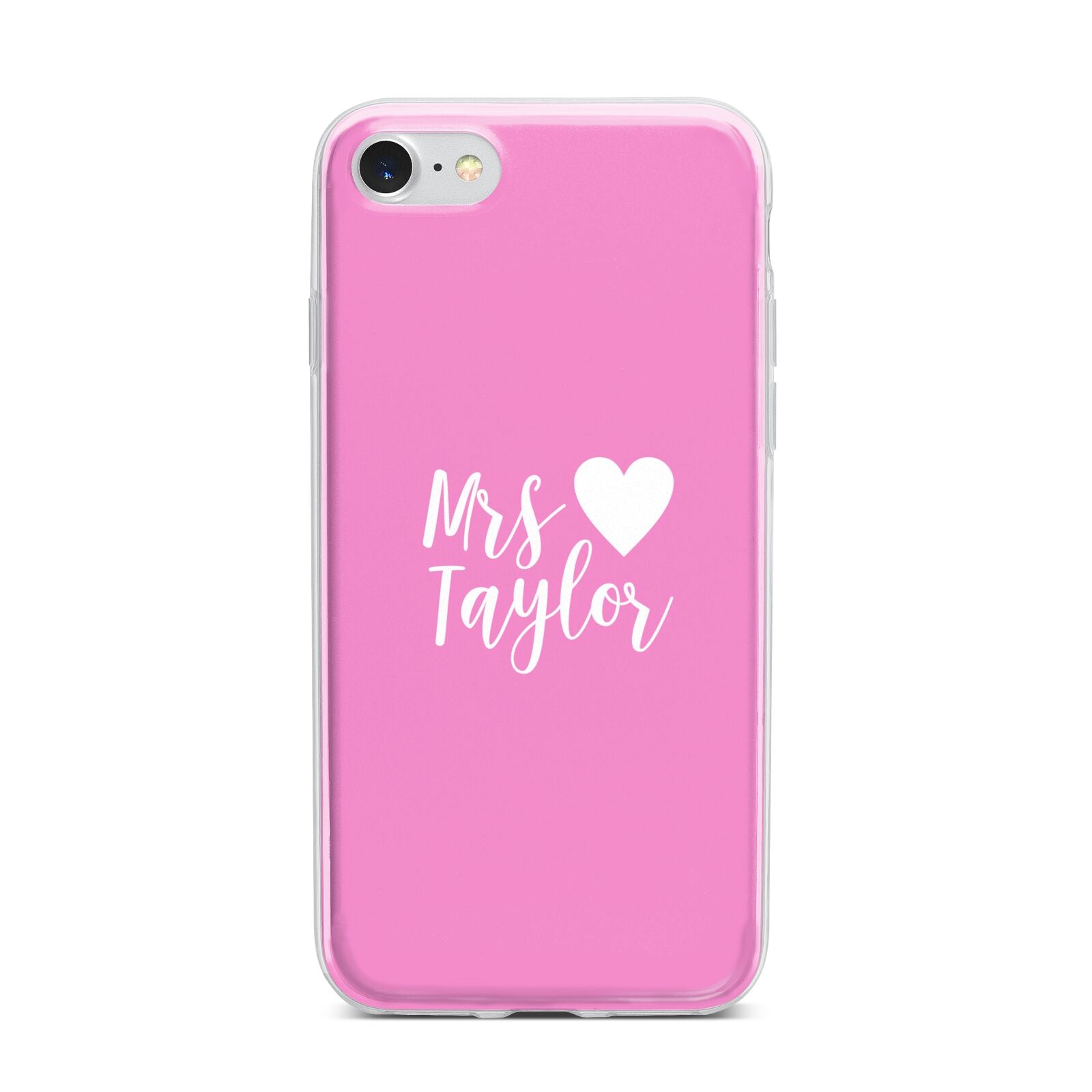 Personalised Mrs iPhone 7 Bumper Case on Silver iPhone