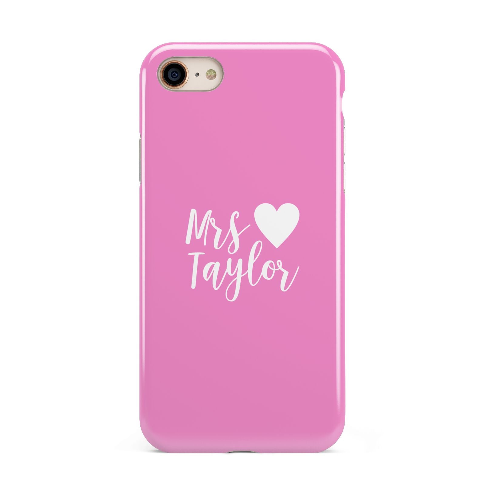 Personalised Mrs iPhone 8 3D Tough Case on Gold Phone