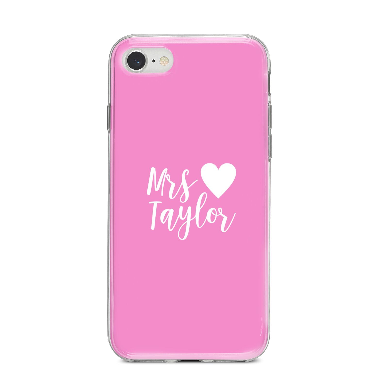 Personalised Mrs iPhone 8 Bumper Case on Silver iPhone