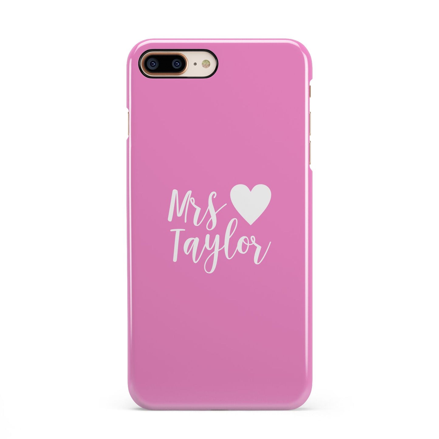 Personalised Mrs iPhone 8 Plus 3D Snap Case on Gold Phone