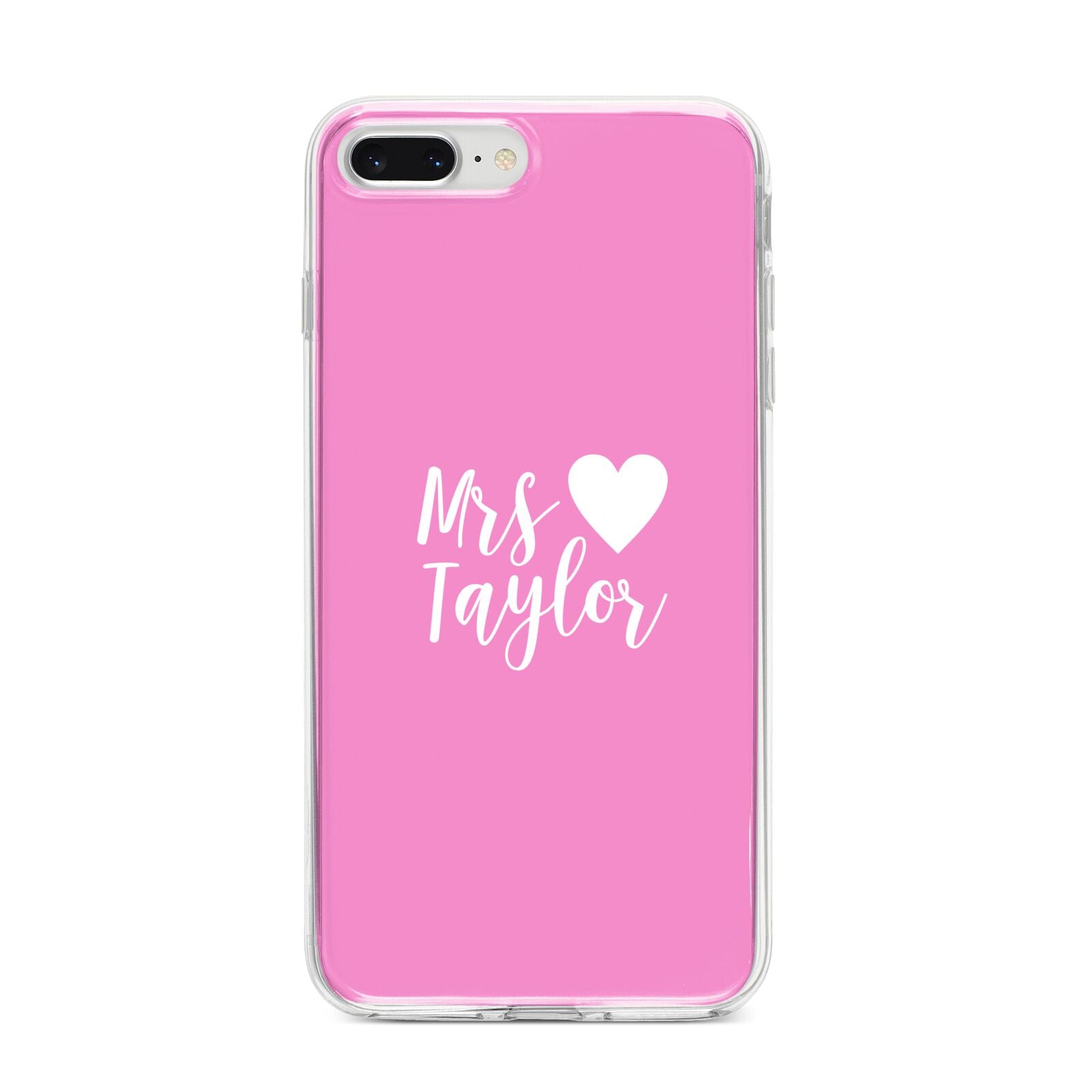 Personalised Mrs iPhone 8 Plus Bumper Case on Silver iPhone