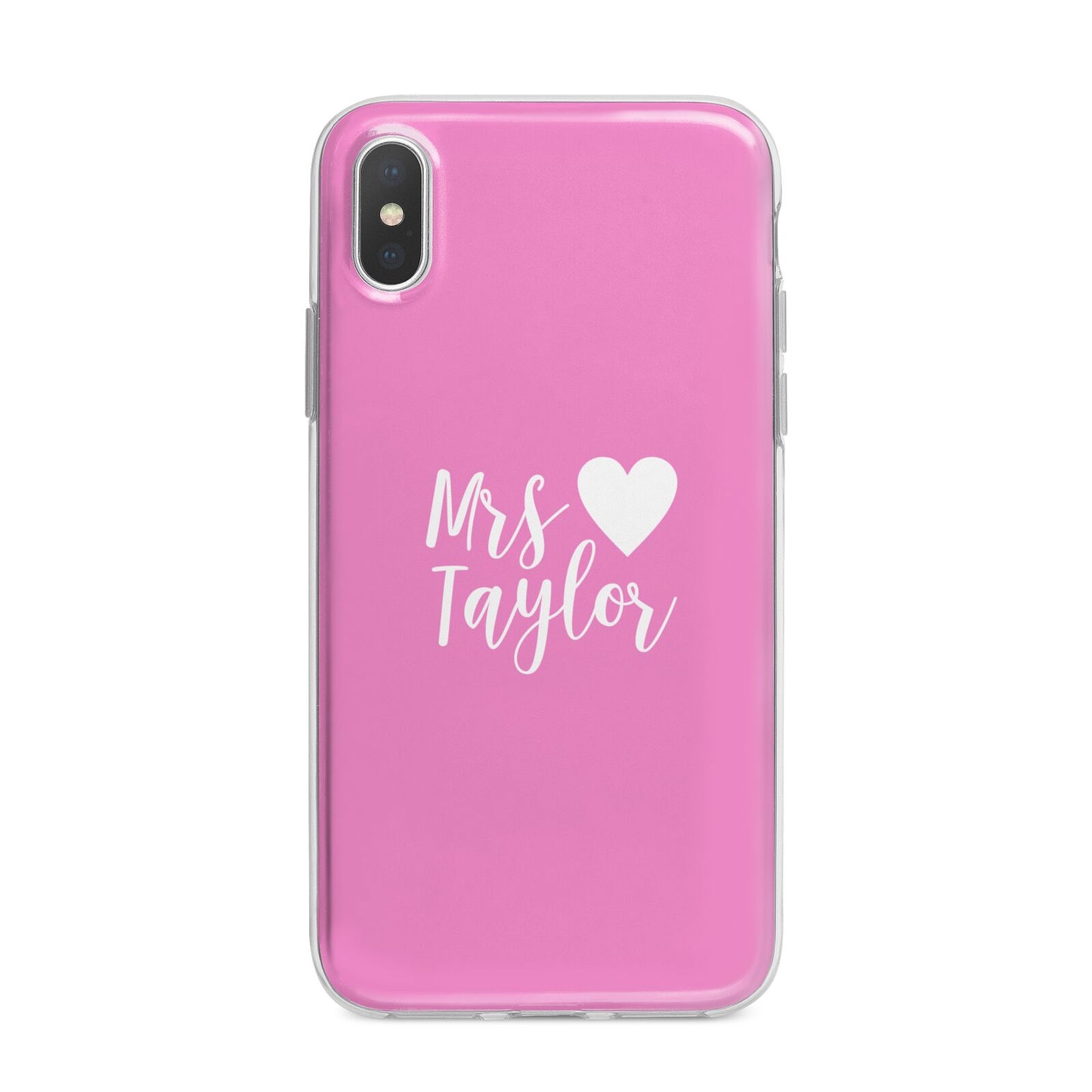 Personalised Mrs iPhone X Bumper Case on Silver iPhone Alternative Image 1