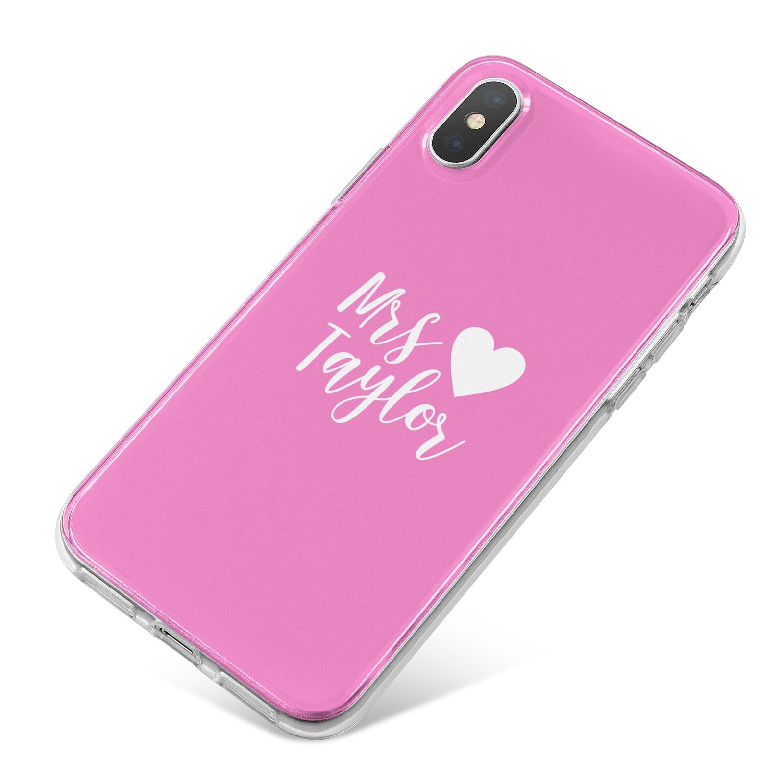 Personalised Mrs iPhone X Bumper Case on Silver iPhone