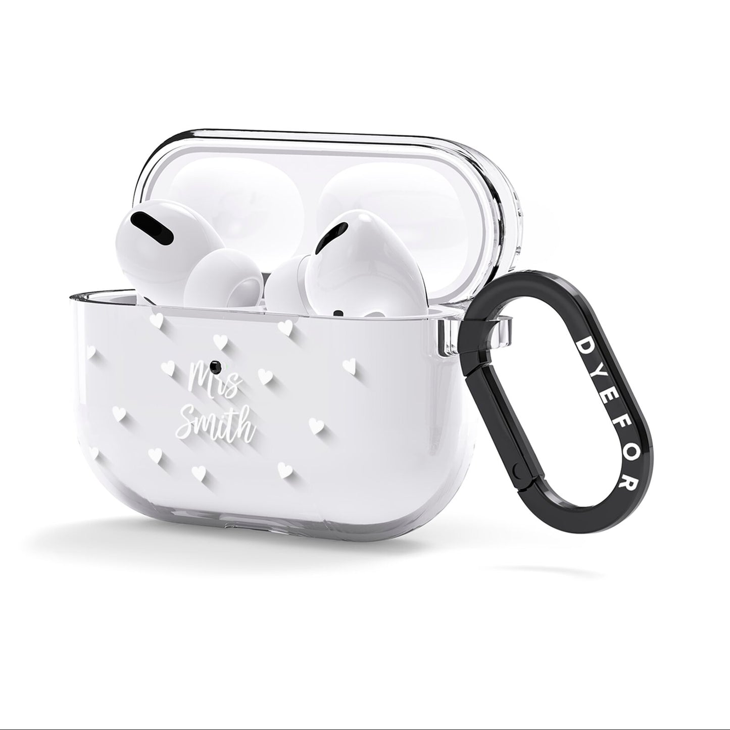 Personalised Mrs with Hearts AirPods Clear Case 3rd Gen Side Image