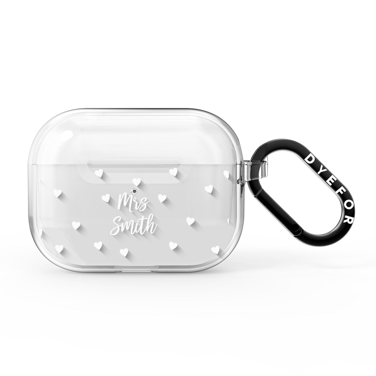 Personalised Mrs with Hearts AirPods Pro Clear Case