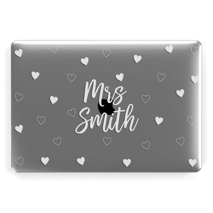 Personalised Mrs with Hearts Apple MacBook Case
