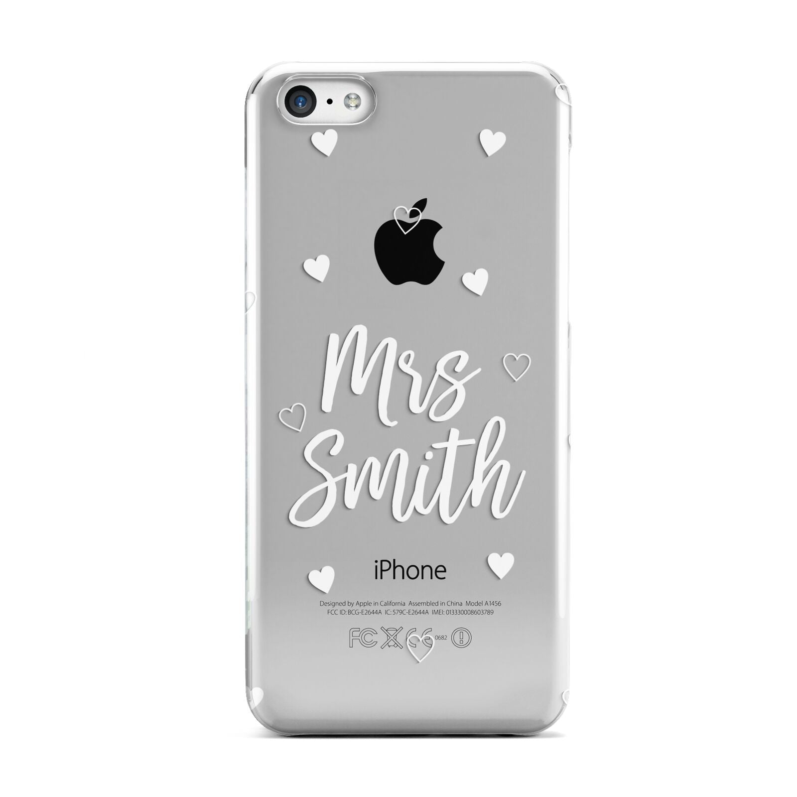 Personalised Mrs with Hearts Apple iPhone 5c Case