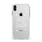 Personalised Mrs with Hearts Apple iPhone Xs Max Impact Case White Edge on Silver Phone