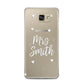 Personalised Mrs with Hearts Samsung Galaxy A5 2016 Case on gold phone