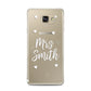 Personalised Mrs with Hearts Samsung Galaxy A7 2016 Case on gold phone