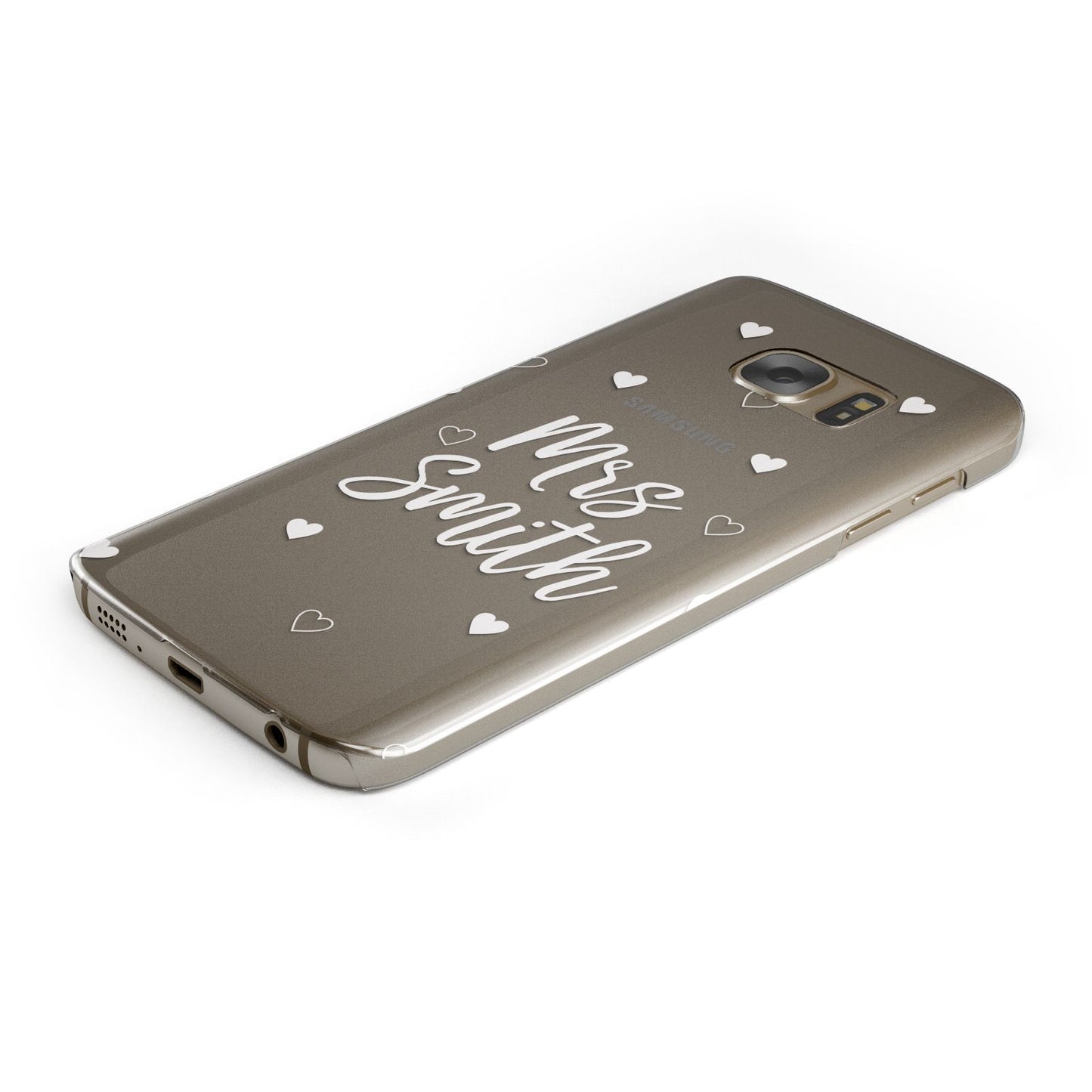 Personalised Mrs with Hearts Samsung Galaxy Case Bottom Cutout